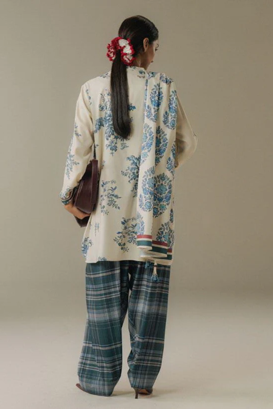 3 Piece Suit Stitched Printed Linen Drop Five Coco By Zara Shahjahan Hushed Ember-6A