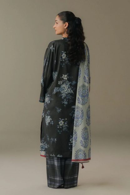 3 Piece Suit Stitched Printed Linen Drop Five Coco By Zara Shahjahan Hushed Ember-6B