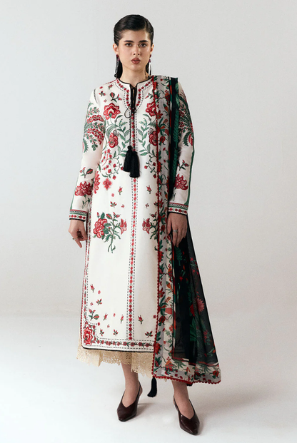Jugnu by Hussain Rehar Stitched 3 Piece Embroidered Lawn Suit – INALI-D#1278