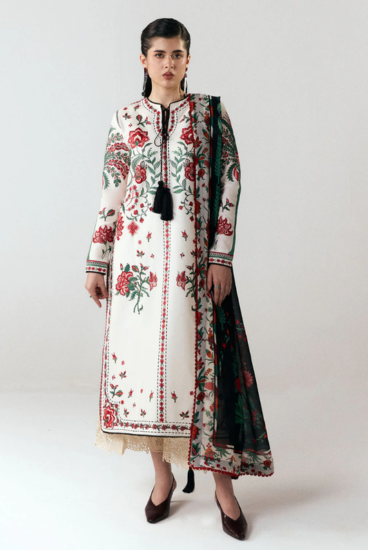 Jugnu by Hussain Rehar Stitched 3 Piece Embroidered Lawn Suit – INALI-D#1278