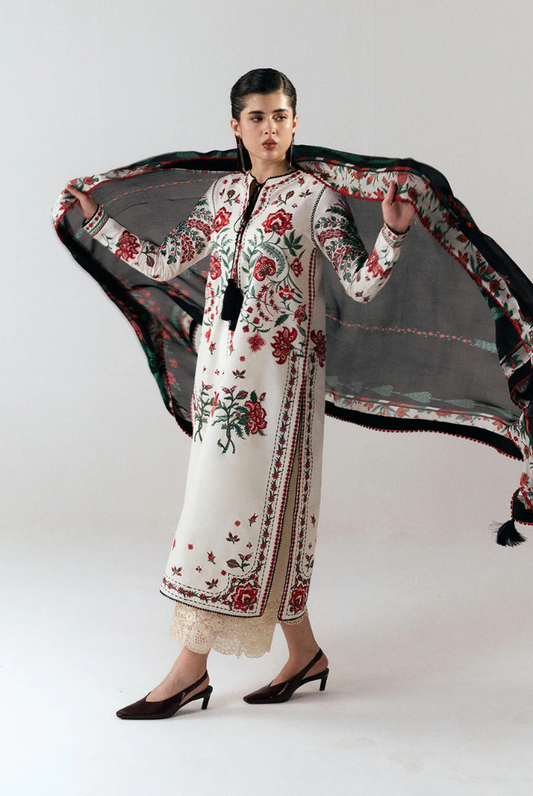 Jugnu by Hussain Rehar Stitched 3 Piece Embroidered Lawn Suit – INALI-D#1278