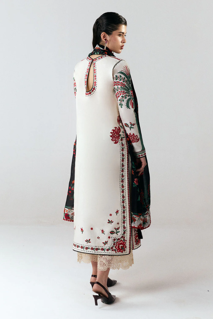 Jugnu by Hussain Rehar Stitched 3 Piece Embroidered Lawn Suit – INALI-D#1278