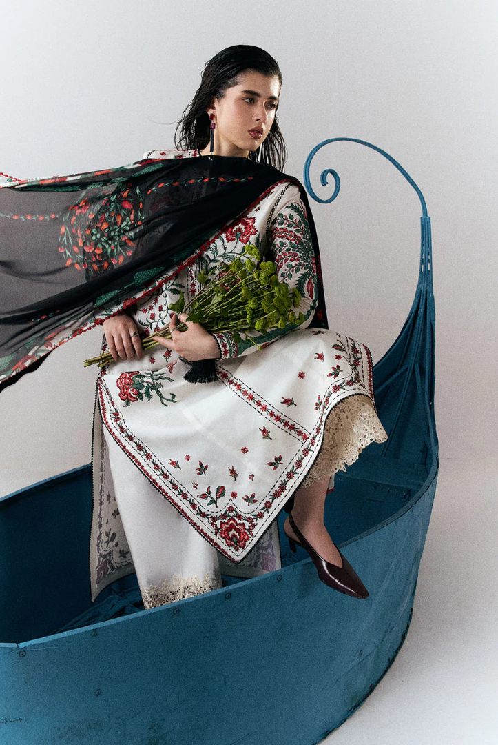 Jugnu by Hussain Rehar Stitched 3 Piece Embroidered Lawn Suit – INALI-D#1278