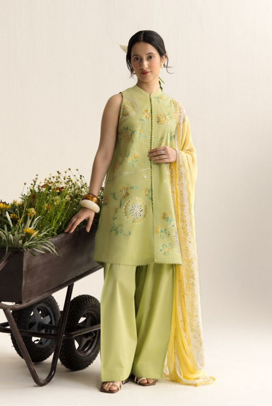 Coco by Zara Shahjahan Edit 26 Vol II Stitched Embroidered Lawn 3 Piece Suit-INES-6B