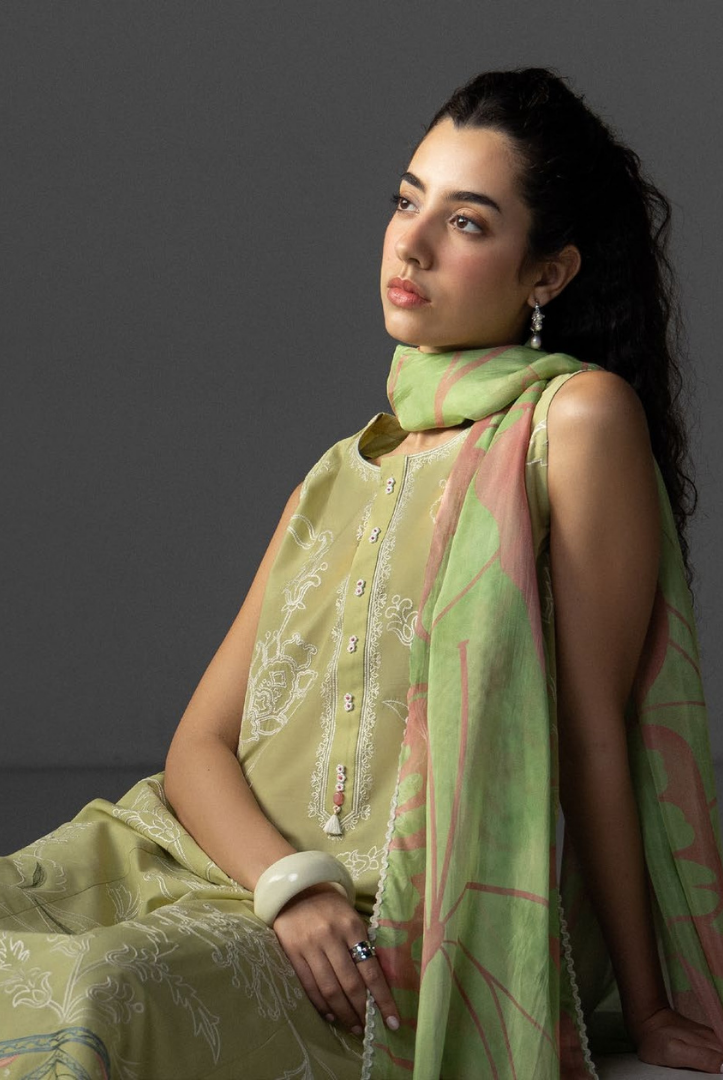 3 Piece Suit Stitched Embroidered Lawn Coco By Zara Shahjahan Lawn’26 ISLA-4B