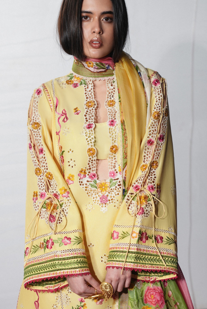 Hussain Rehar Jugnu – Stitched 3 Piece Embroidered Chiffon Suit-JAHAN