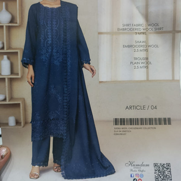 Jugnu By Humdum - Article 04 - Blue Wool Suit
