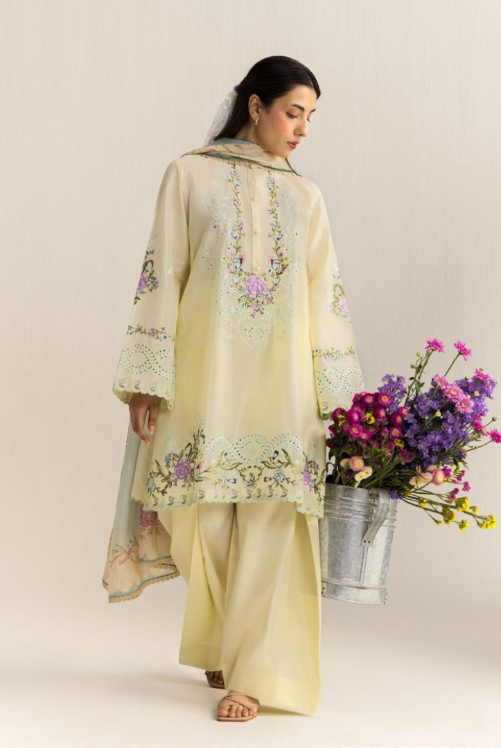 Coco by Zara Shahjahan Edit 26 Vol II Stitched Embroidered Lawn 3 Piece Suit-KIAN-8A