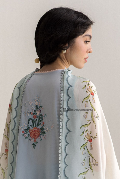 Coco by Zara Shahjahan Edit 26 Vol II Stitched Embroidered Lawn 3 Piece Suit-KIAN-8B