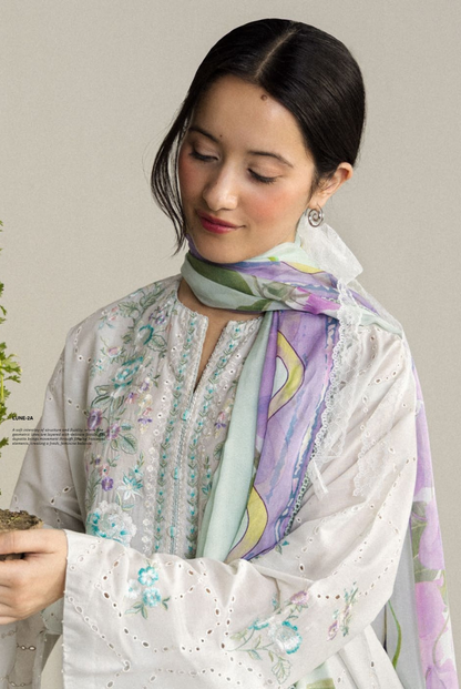 Coco by Zara Shahjahan Edit 26 Vol II Stitched Embroidered Lawn 3 Piece Suit-KIAN-8B