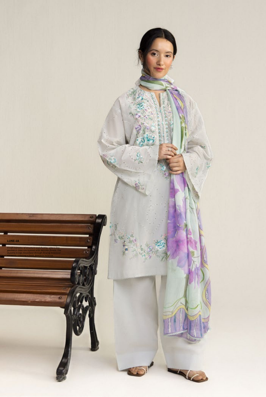 Coco by Zara Shahjahan Edit 26 Vol II Stitched Embroidered Lawn 3 Piece Suit-KIAN-8B