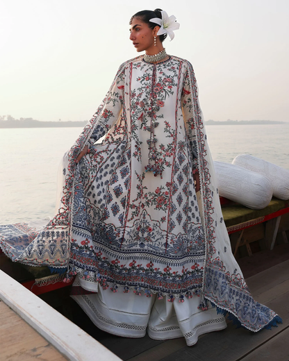 3 Piece Suit Stitched Embroidered KALABAGH Luxury Lawn '26 by Hussain Rehar Eid Edit YUKI-D#17