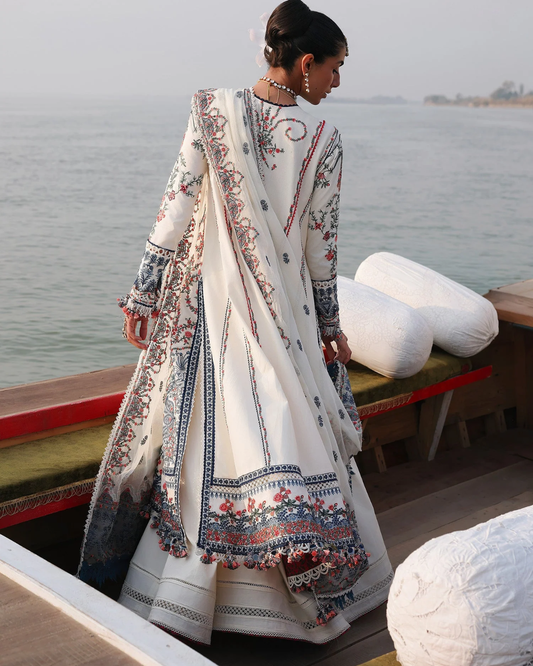3 Piece Suit Stitched Embroidered KALABAGH Luxury Lawn '26 by Hussain Rehar Eid Edit YUKI-D#17