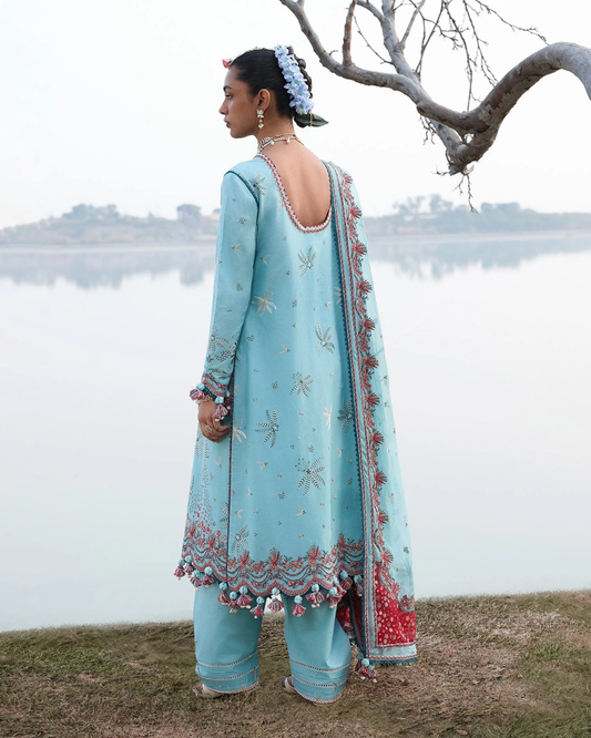 3 Piece Suit Stitched Embroidered KALABAGH Luxury Lawn '26 by Hussain Rehar Eid Edit SEPHER-D#82