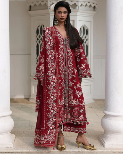 3 Piece Suit Stitched Embroidered KALABAGH Luxury Lawn '26 by Hussain Rehar Eid Edit KASTANAA-D#86