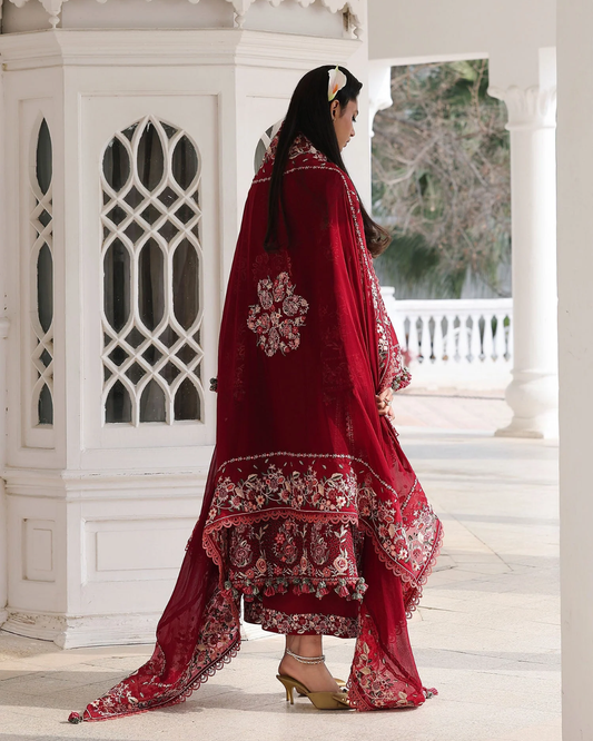 3 Piece Suit Stitched Embroidered KALABAGH Luxury Lawn '26 by Hussain Rehar Eid Edit KASTANAA-D#86