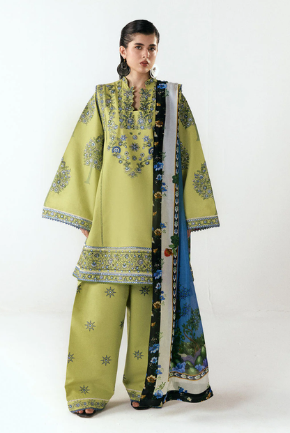 Jugnu by Hussain Rehar Stitched 3 Piece Embroidered Lawn Suit – MAI-D#1279