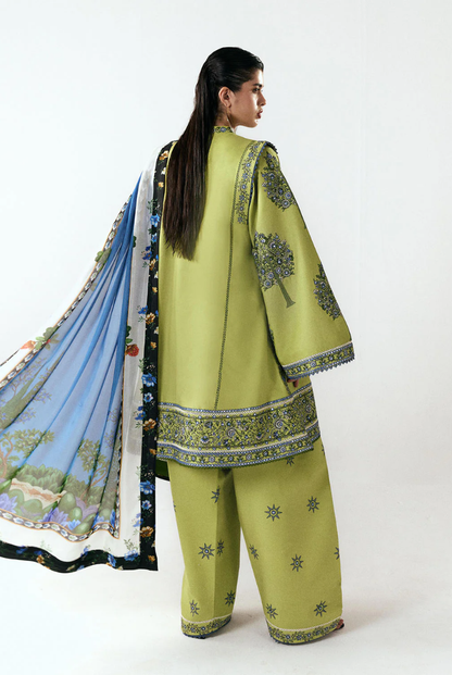 Jugnu by Hussain Rehar Stitched 3 Piece Embroidered Lawn Suit – MAI-D#1279