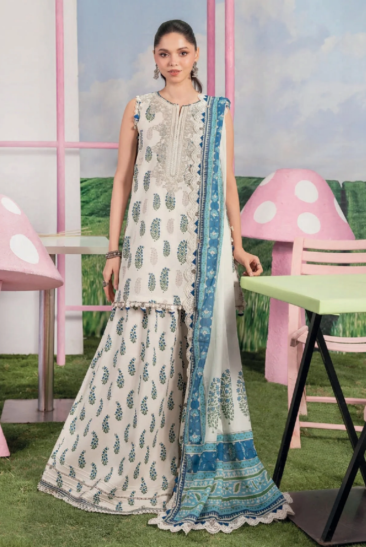 M/basics by Maria.B Spring Summer Stitched Printed Lawn 3 PC Suit – MB-CUSV13-05-A