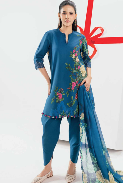 M/basics by Maria.B Spring Summer Stitched Printed Lawn 3 PC Suit – MB-CUSV13-12-A