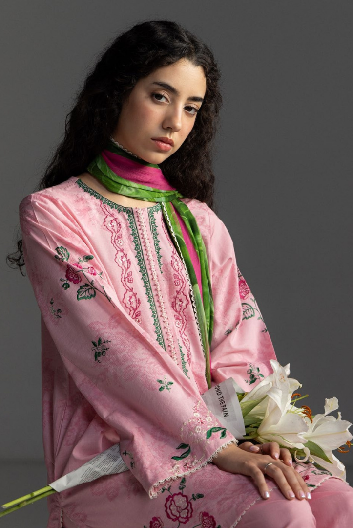 3 Piece Suit Stitched Embroidered Lawn Coco By Zara Shahjahan Lawn’26 MIRO-2A