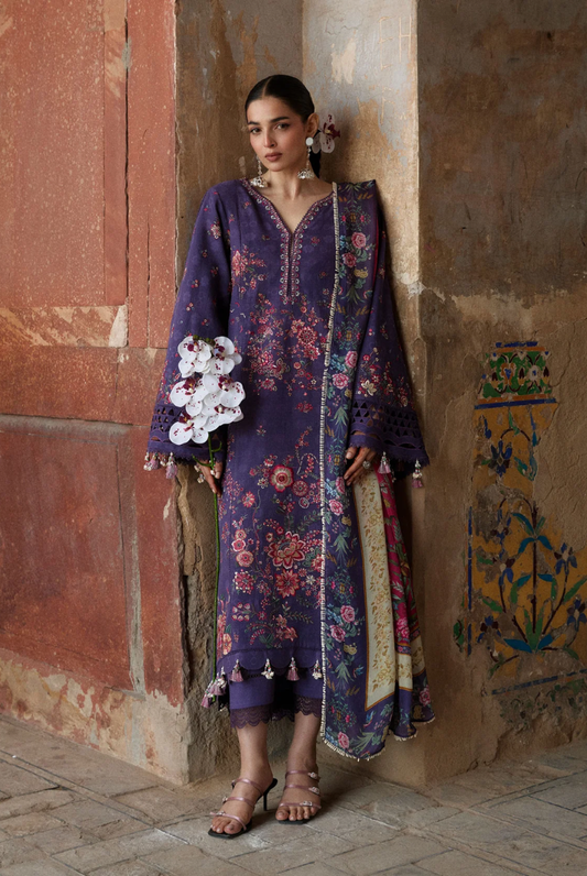 Zan by Hussain Rehar 3 Piece Suit Stitched Luxury Lawn Festive Collection'26-MOR