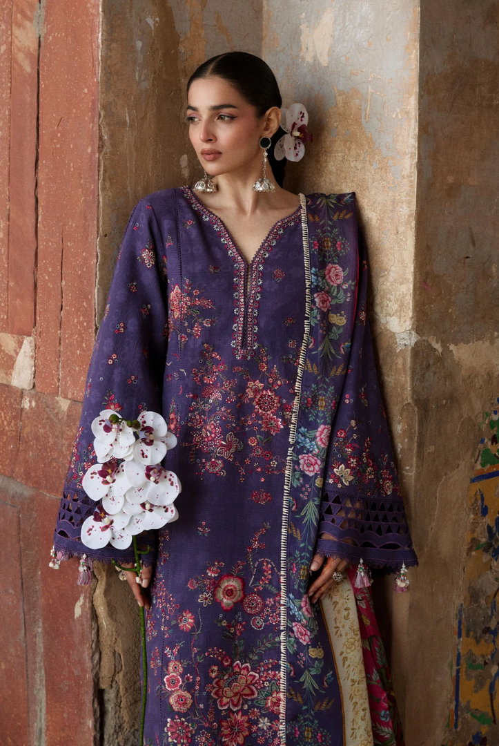 Zan by Hussain Rehar 3 Piece Suit Stitched Luxury Lawn Festive Collection'26-MOR