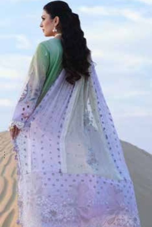 3 Piece Suit Stitched Luxury Lawn AMAN BY Nureh NE-228