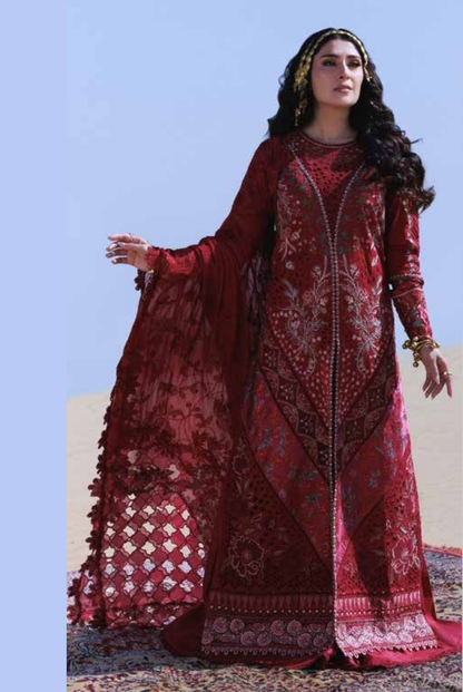 3 Piece Suit Stitched Luxury Lawn AMAN BY Nureh NE-230