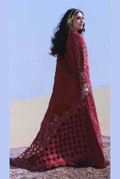 3 Piece Suit Stitched Luxury Lawn AMAN BY Nureh NE-230
