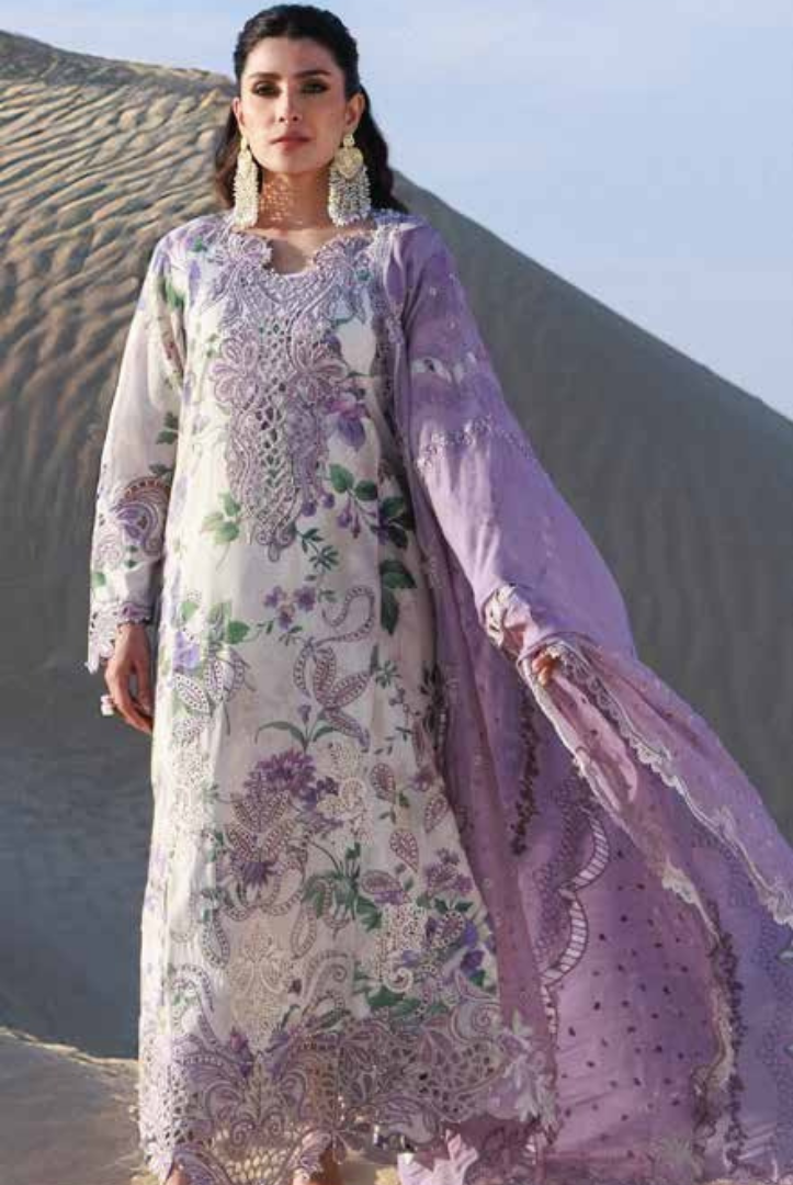 3 Piece Suit Stitched Luxury Lawn AMAN BY Nureh NE-231