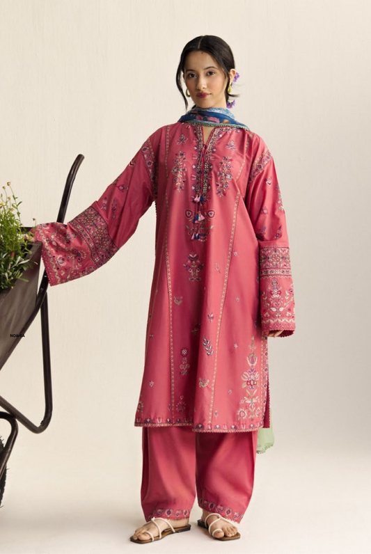 Coco by Zara Shahjahan Edit 26 Vol II Stitched Embroidered Lawn 3 Piece Suit-NOA-5A