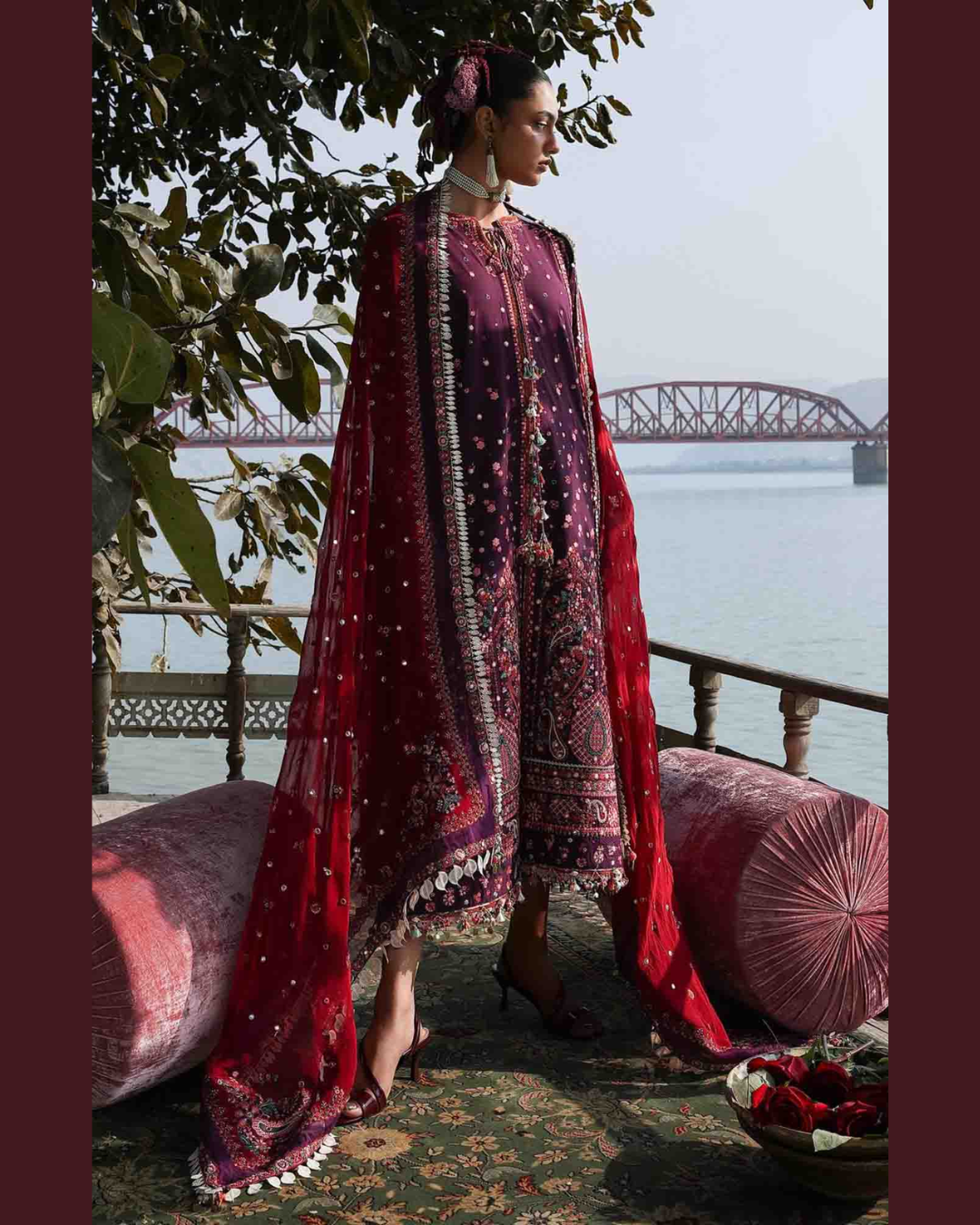 3 Piece Suit Stitched Embroidered KALABAGH Luxury Lawn '26 by Hussain Rehar Eid Edit NIHDI-D#90