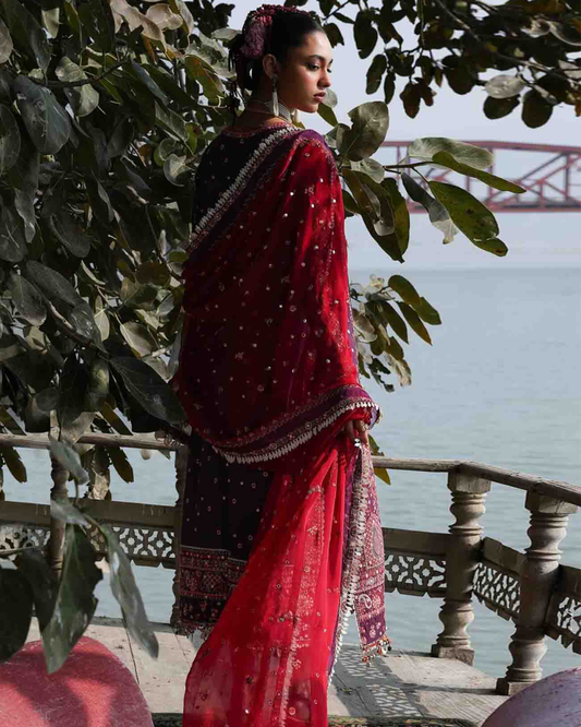 3 Piece Suit Stitched Embroidered KALABAGH Luxury Lawn '26 by Hussain Rehar Eid Edit NIHDI-D#90