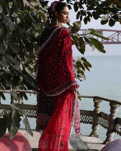 3 Piece Suit Stitched Embroidered KALABAGH Luxury Lawn '26 by Hussain Rehar Eid Edit NIHDI-D#90
