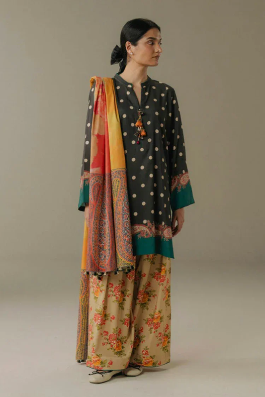 3 Piece Suit Stitched Printed Linen Drop Five Coco By Zara Shahjahan Paper Moon-3A