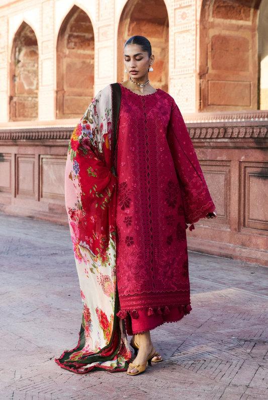 Zan by Hussain Rehar 3 Piece Suit Stitched Luxury Lawn Festive Collection'26-QERMEZ