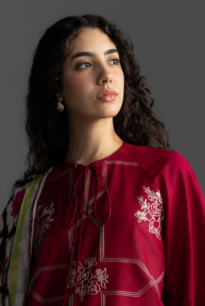 3 Piece Suit Stitched Embroidered Lawn Coco By Zara Shahjahan Lawn’26 RIVAE-1B