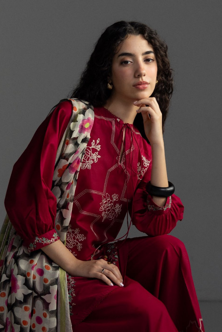 3 Piece Suit Stitched Embroidered Lawn Coco By Zara Shahjahan Lawn’26 RIVAE-1B