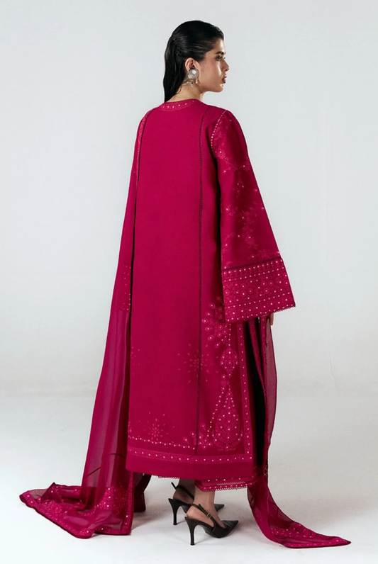 Jugnu by Hussain Rehar Stitched 3 Piece Embroidered Lawn Suit – SELA-D#1276