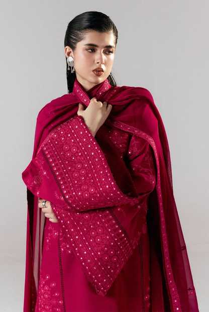 Jugnu by Hussain Rehar Stitched 3 Piece Embroidered Lawn Suit – SELA-D#1276