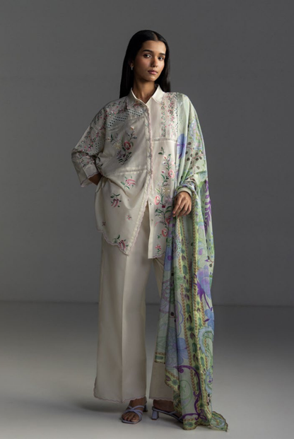 3 Piece Suit Stitched Embroidered Lawn Coco By Zara Shahjahan Lawn’26 SEREN-5A