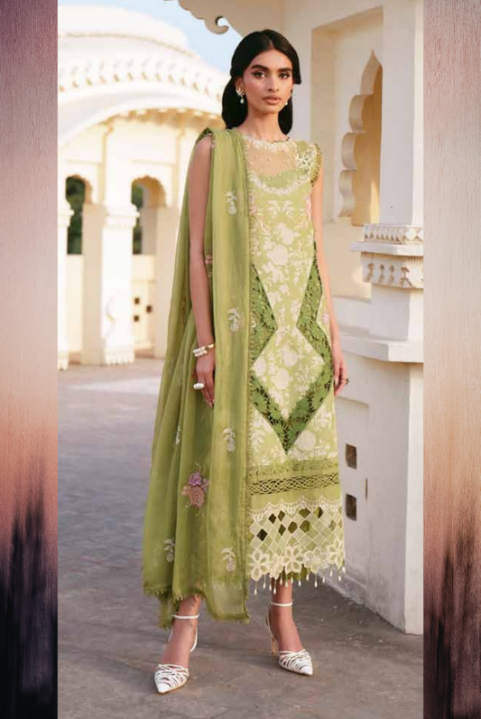 3 Piece Suit Stitched Embroidered Lawn Shangrila by Parishay Collection'26-SLA-04