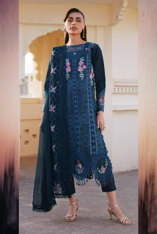 3 Piece Suit Stitched Embroidered Lawn Shangrila by Parishay Collection'26-SLA-06