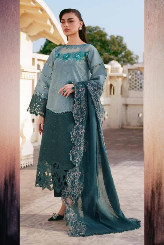 3 Piece Suit Stitched Embroidered Lawn Shangrila by Parishay Collection'26-SLA-07