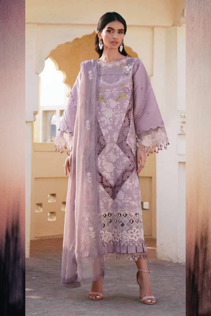 3 Piece Suit Stitched Embroidered Lawn Shangrila by Parishay Collection'26-SLA-09
