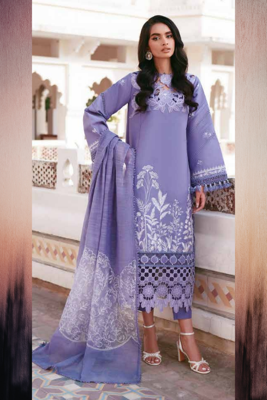 3 Piece Suit Stitched Embroidered Lawn Shangrila by Parishay Collection'26-SLA-10