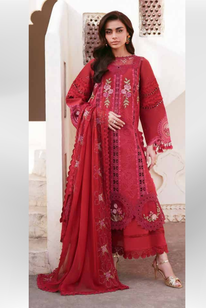 3 Piece Suit Stitched Embroidered Lawn Shangrila by Parishay Collection'26-SLA-12