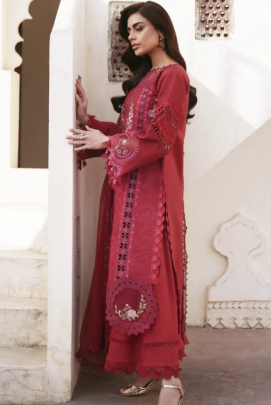 3 Piece Suit Stitched Embroidered Lawn Shangrila by Parishay Collection'26-SLA-12