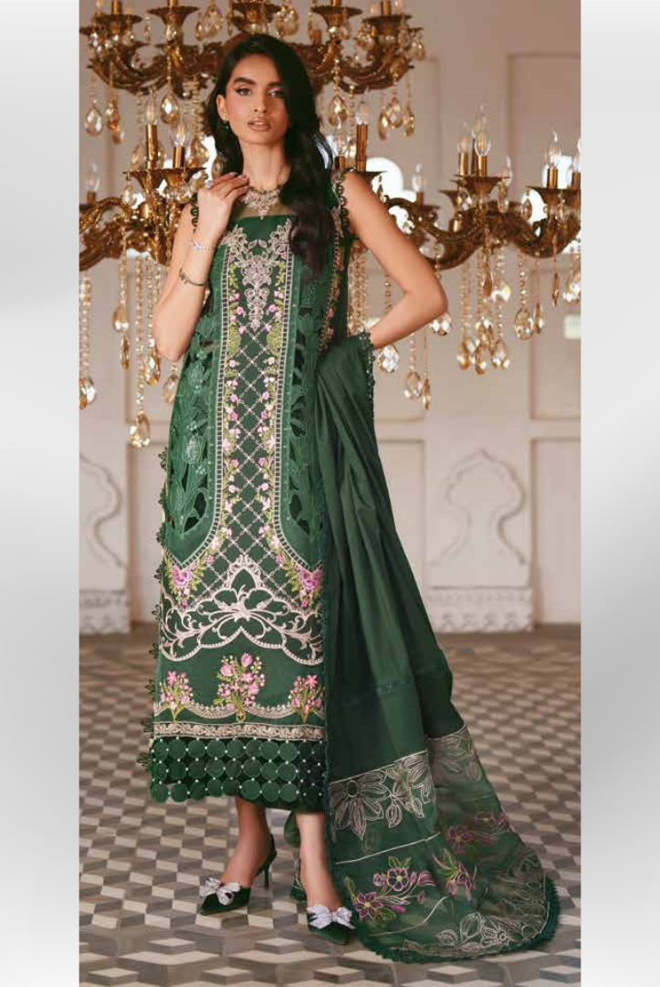 3 Piece Suit Stitched Embroidered Lawn Shangrila by Parishay Collection'26-SLA-16